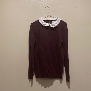 elle sweater with collar, size M